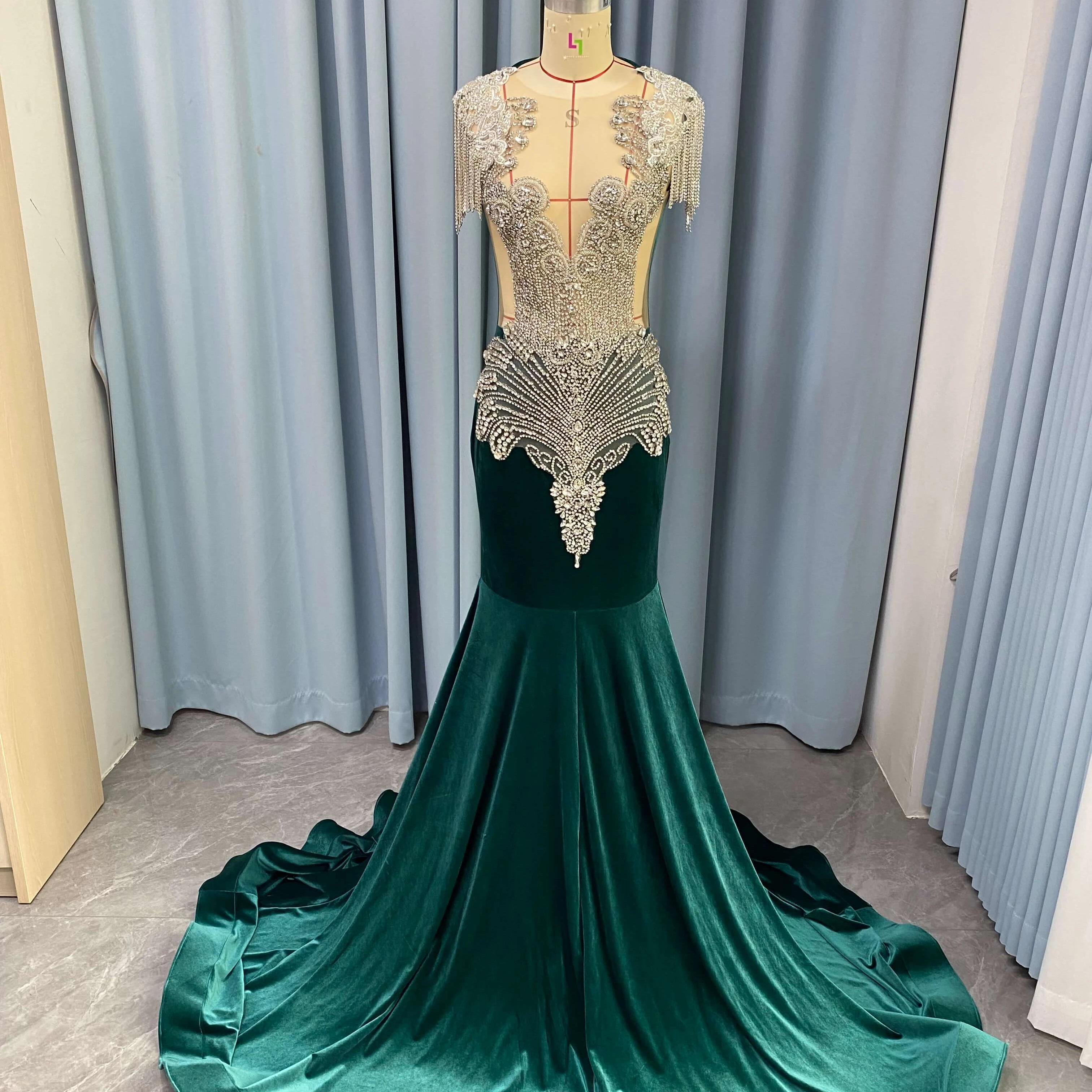 Shop Our Solid Colour Winter Velvet Evening Gown Dress