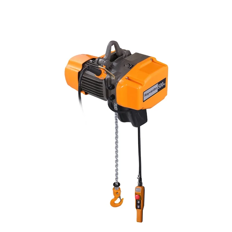 EQ Series Fixed Type Motorized Trolley Type Electric Chain Hoist 150kg 250kg 500kg 1t 2t Electric Hoist with Clutch for Workshop