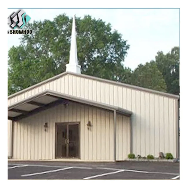 Low Cost Modern Design Prefab Steel Frame Structure Church Building