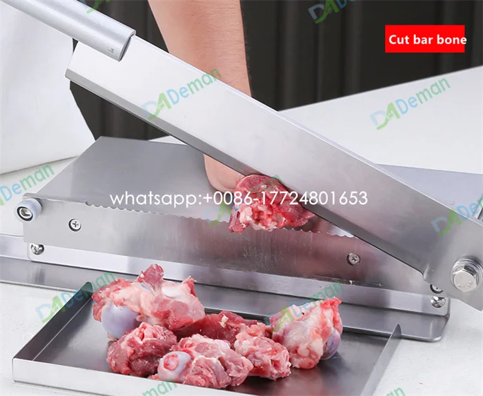 Manual Frozen Meat Slicer, Stainless Steel Meat Cutter Beef Mutton Roll  Meat Food Slicer Slicing Machine Bone Cutter Manual Ribs Chopper for Fish