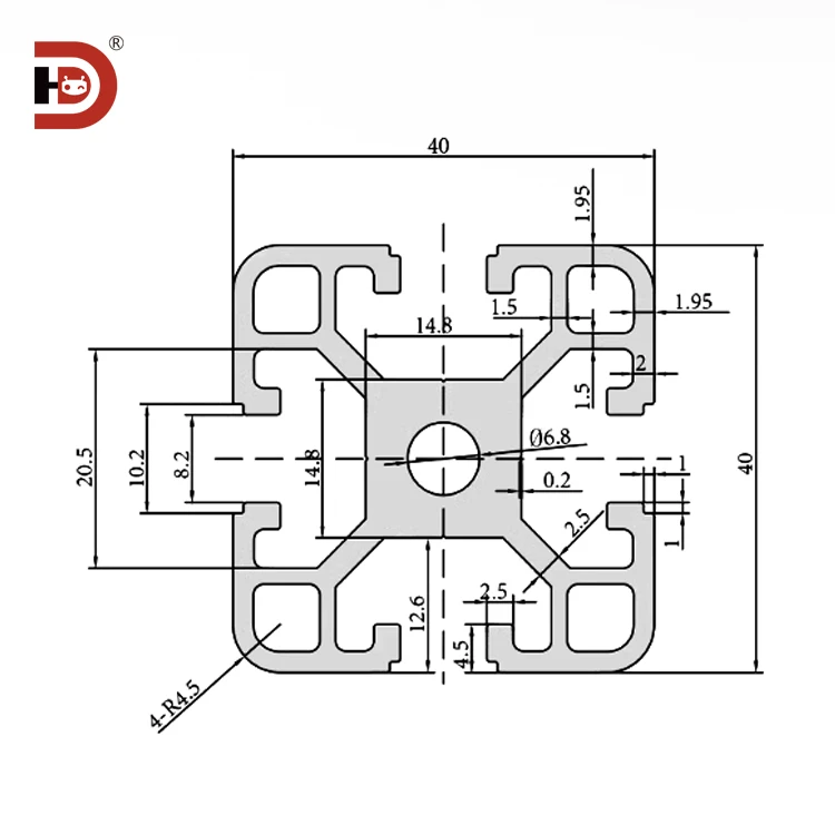 product 4040 industrial extruded aluminum profile 25 thick assembly line automation frame 4040 aluminum profile-3