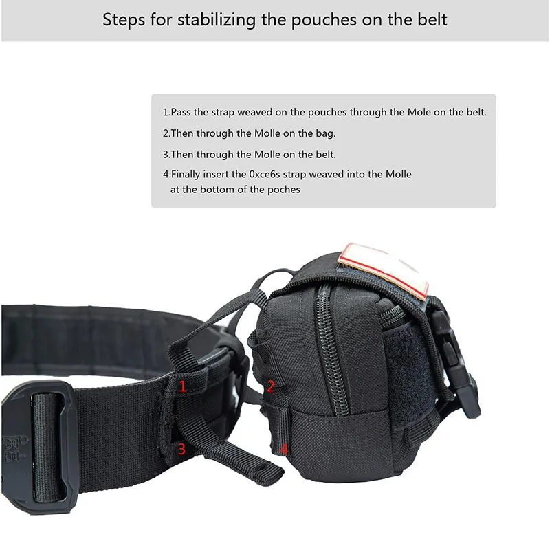 High Density Material Tactical Belt High Duty Tactical Duty Belts Sport Enthusiasts Utility Belt with Accessories Pouches