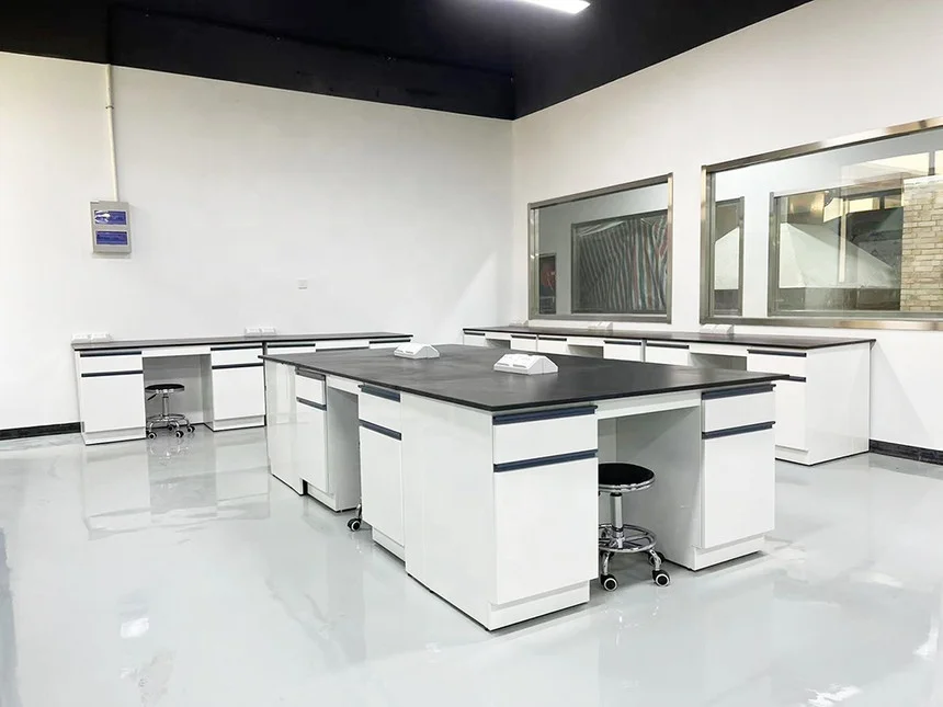 High Grade Modular Lab Furniture with Movable Lab Bench Casework Metal Cabinet with Wheel