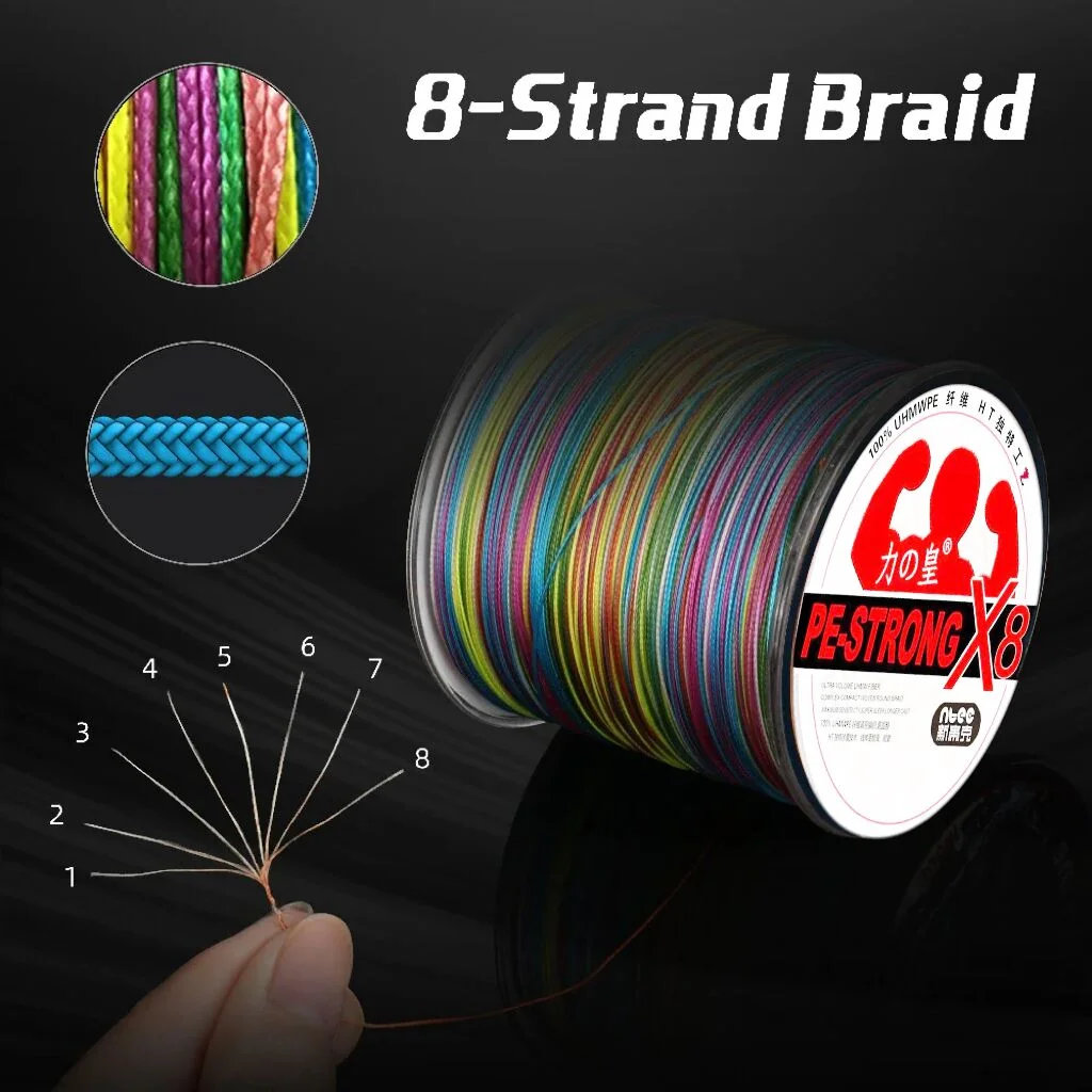 1000m 8-strand Pe mainline ultra strong multi-layer woven fishing line rope