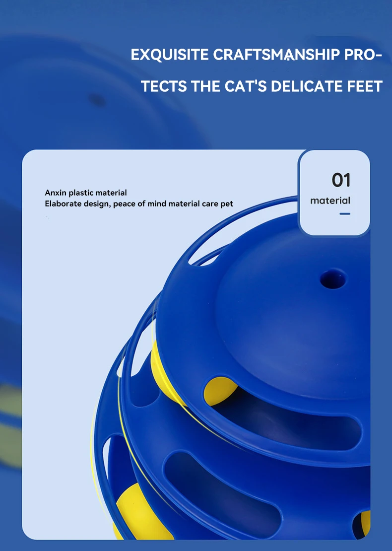 New Cat Toy Interactive Three-layer Cat Turntable Track  Self Hi Toy Cat-teasing Stick  Wholesale manufacture