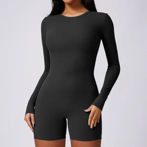 Hot Sales Sports Jumpsuit Gym Outfit Running Recycle Breathable Long Sleeve One Piece Yoga Jumpsuit Fitness for Women