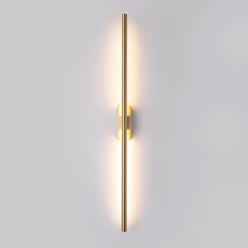 Modern Simple Linear Tube Led Wall Lamp up Down Background Led Wall Sconce Black Gold Bedside Corridor Living Room Wall Light