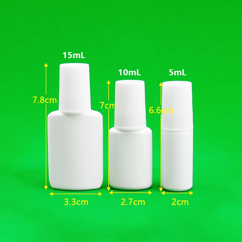 Matte Nail Polish Bottle White with Brush 15ml Free LDPE Dropper HDPE Chemical Plastic Petrol Bottle with Spout Beauty Industry