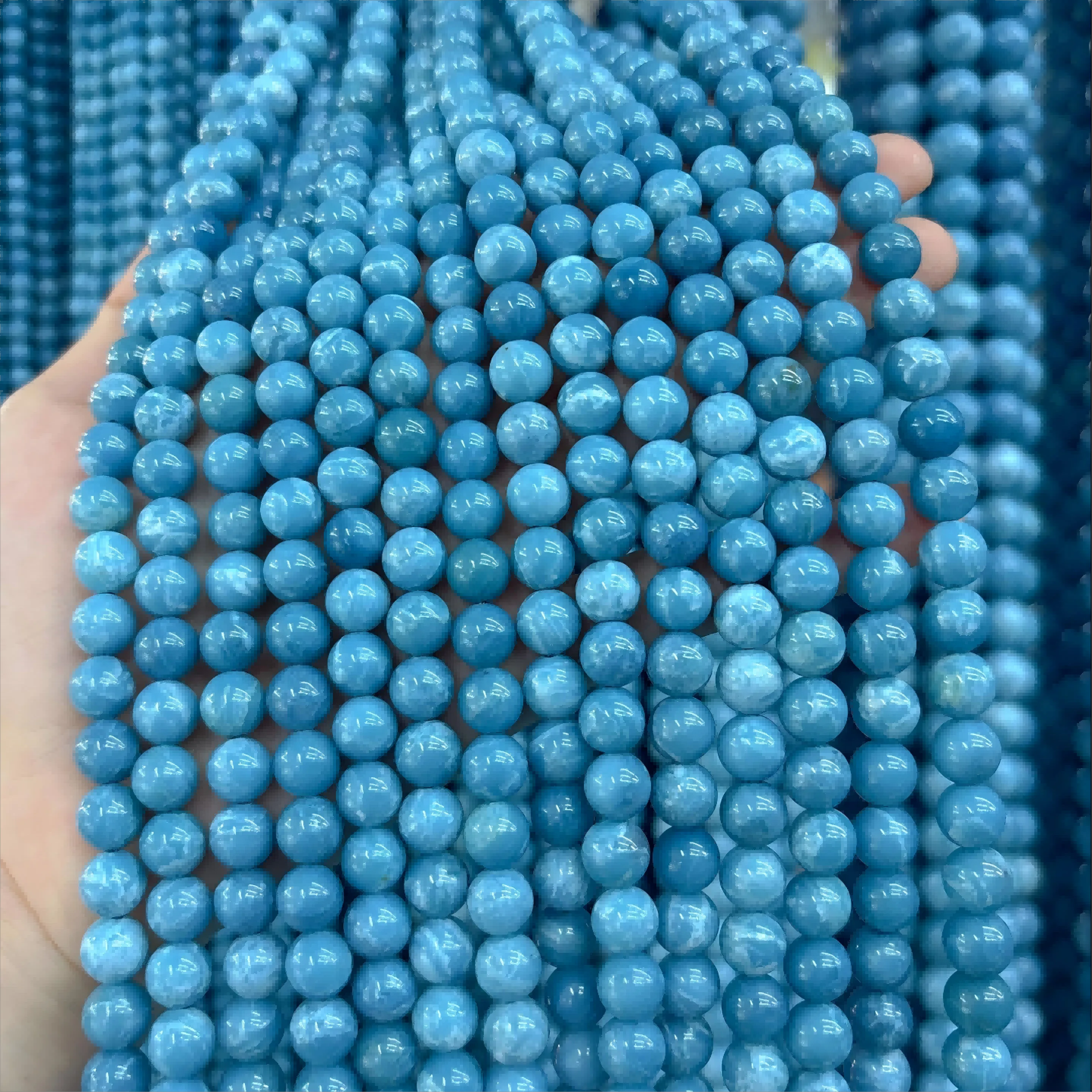 Wholesale Natural Stone Beads Blue Sky Stone Larimar