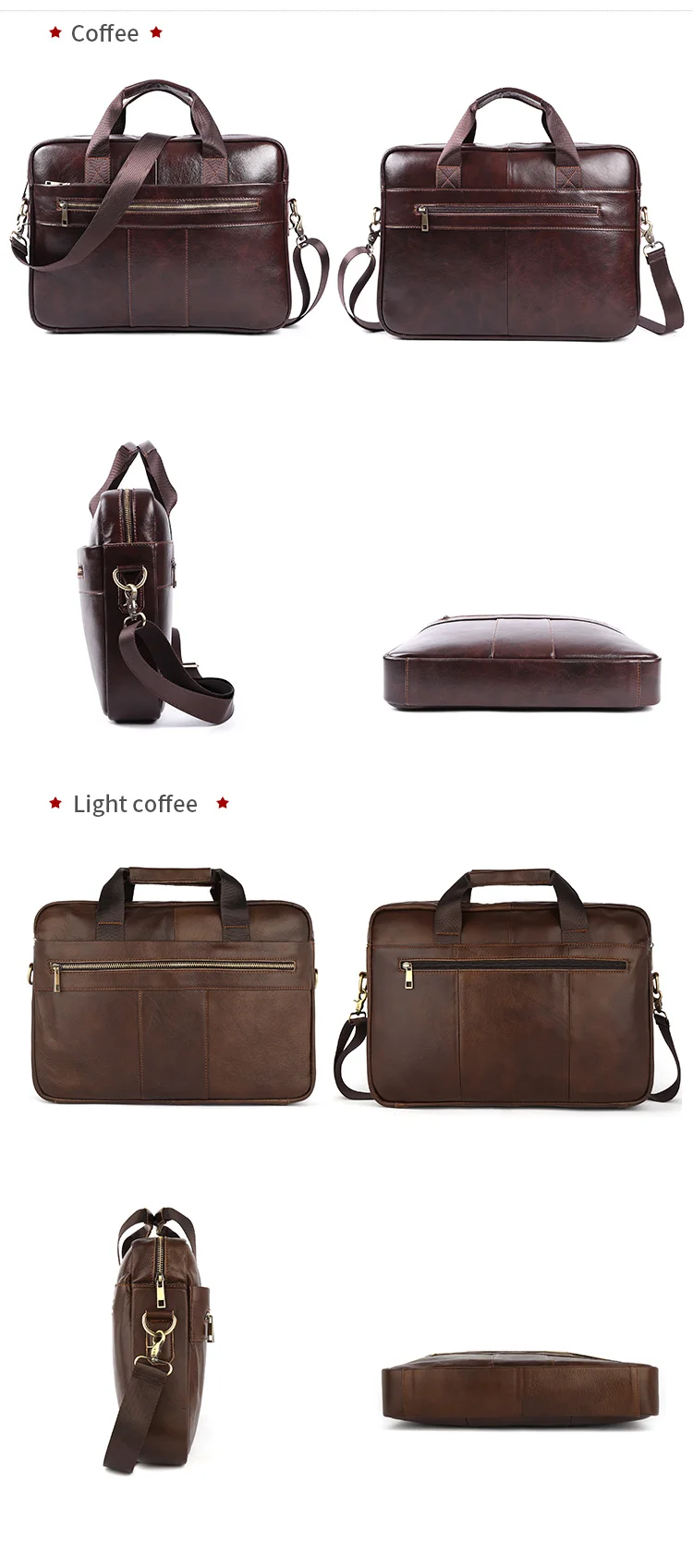 Cowhide Business Office Handbags Shoulder Bag Genuine Leather Bags Men ...