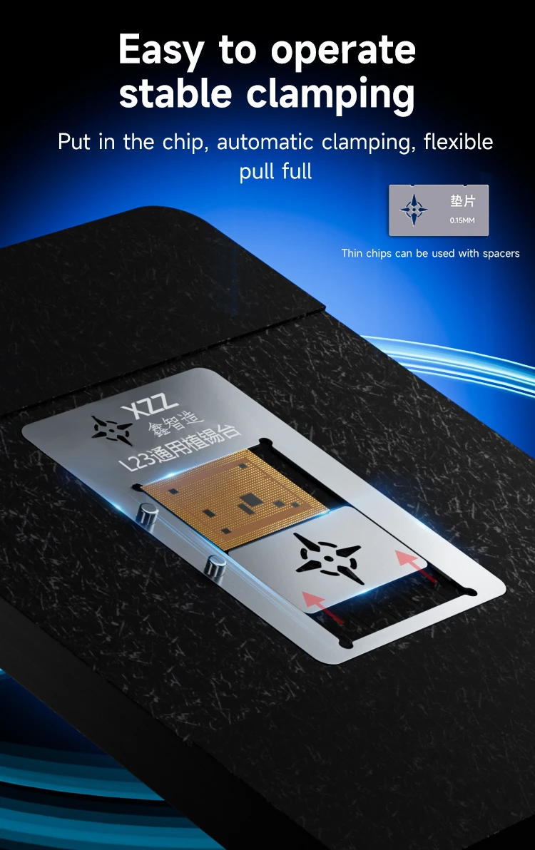 XZZ L23 Universal CPU Reballing Station Magnetic Auto Clamping BGA Tin Planting Table for Chip Repair