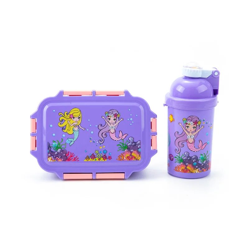 1pc Unicorn Print Lunch Box & 1pc Water Bottle