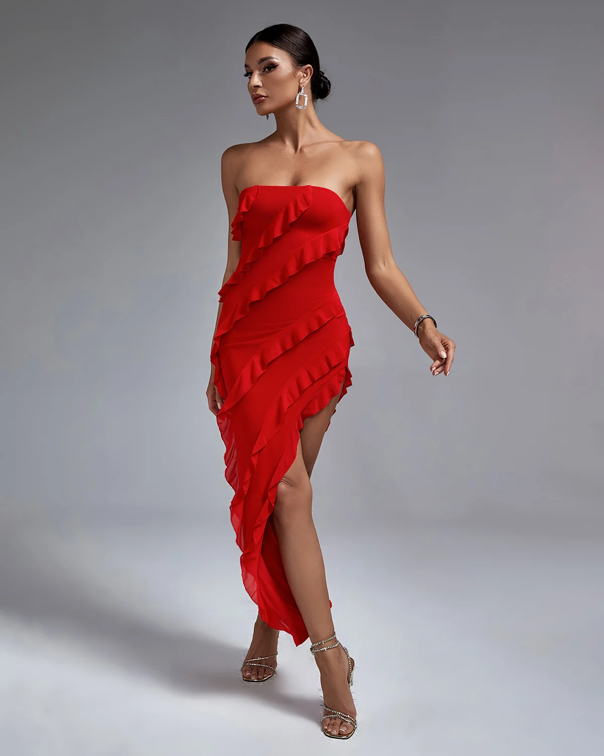 Ocstrade Ladies Red Cocktail Dress - Elegant & Sustainable