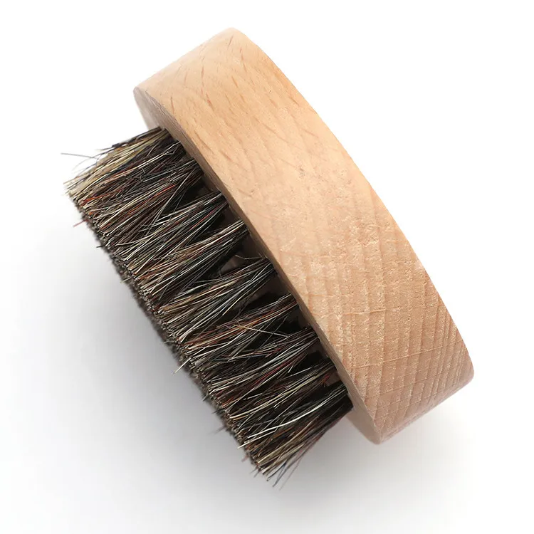 Ready to ship high quality natural beech custom logo wooden round pigtail hair beard brush.jpg