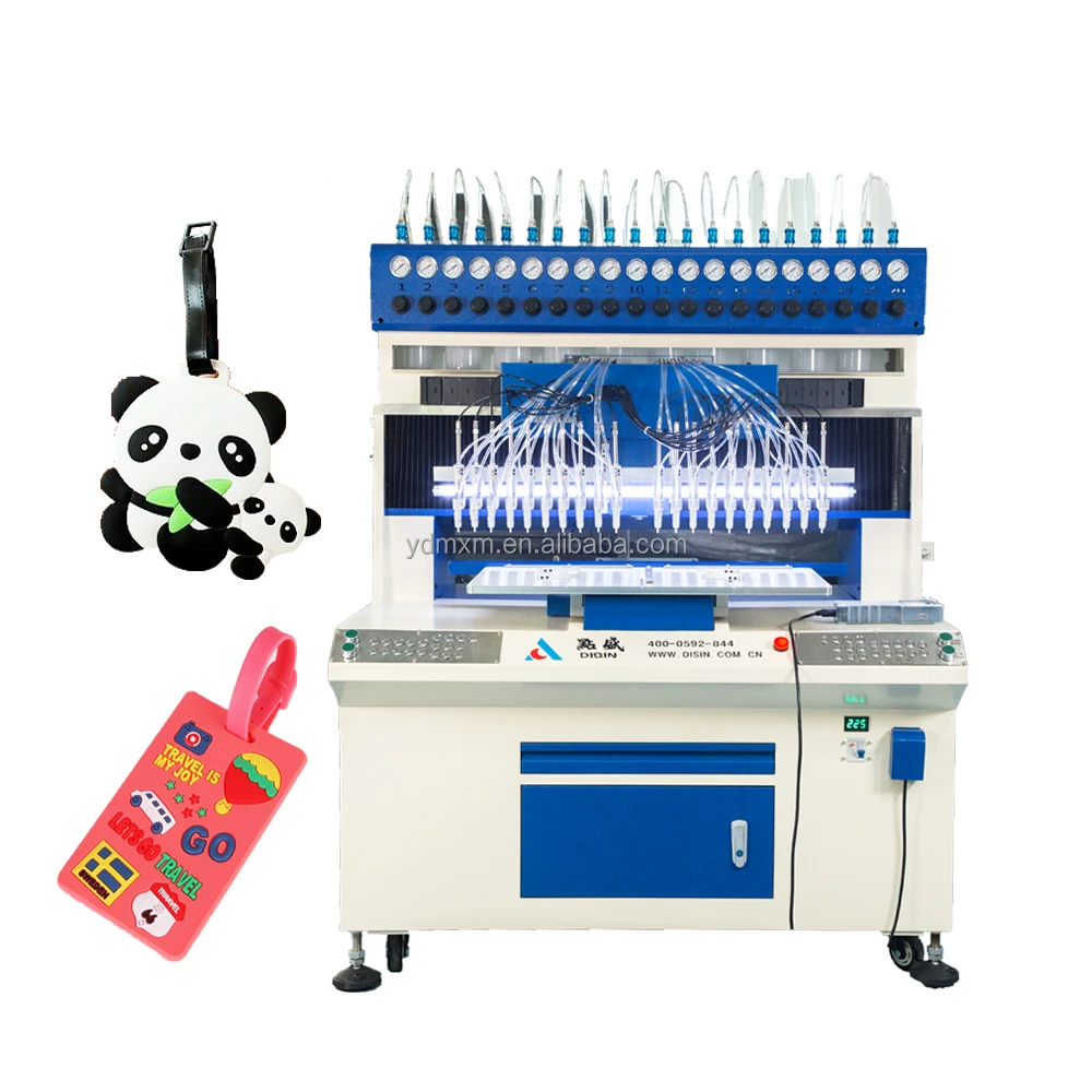 Automatic PVC Rubber Card Sets Making Machine  for Slipper Surface 3d Soft Pvc Keychain Machine