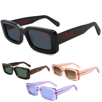 High quality acetate small rectangular sunglasses fashionable polarized lenses for men women wholesale of sunglasses