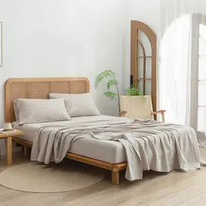 Factory Directly Supplier  Wholesale 100% Pure Linen Bed Sheet 100% Stone Washed French Linen Bedding Sheet Sets