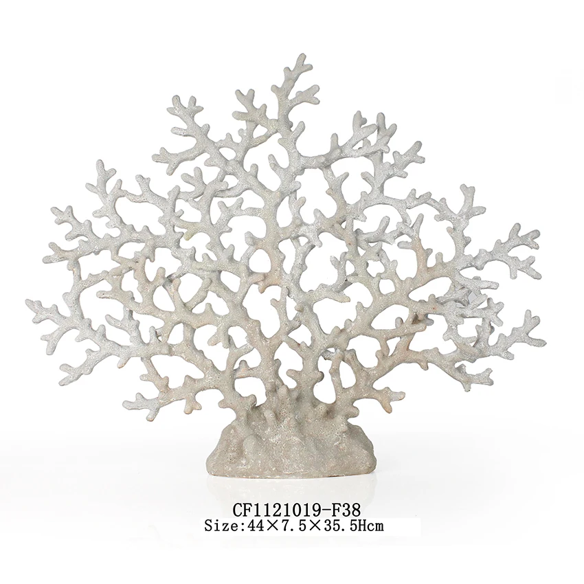 Artificial Resin Coral Ornament white Coral Tabletop Decor manufacture