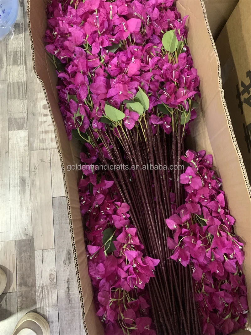 Different Sizes Long Stem Silk Flowers Bougainvillea Branch Artificial