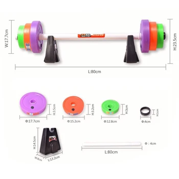Hot sale children's sports set plastic barbell weight lifting toys