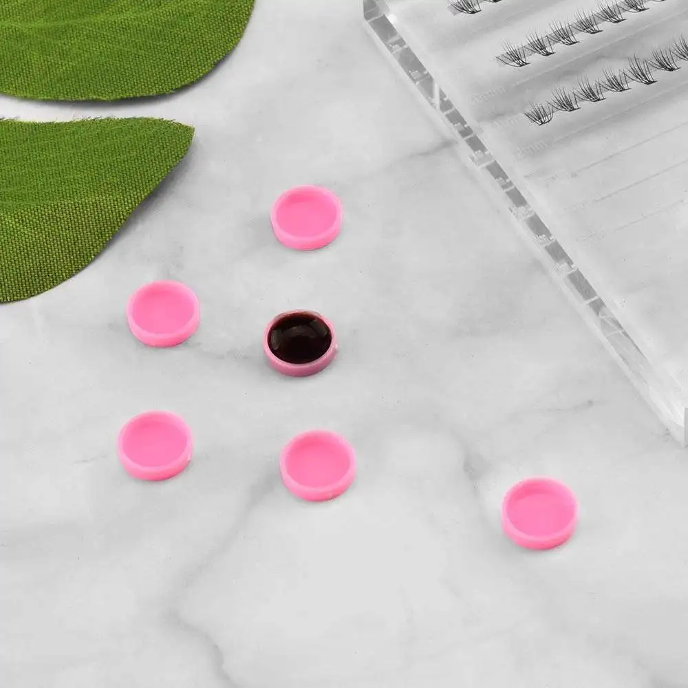 100 шт. клей для наращивания ресниц держатель чашки одноразовые пластиковые розовый клей панель ЖК-дисплея клей, Длительное Действие, аксессуары