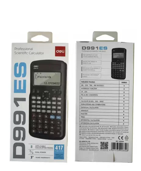 Calculatrice De Bureau DELI E1671 - 12 Chiffres - Double Alimentation (pile/solaire) - Métallique - Neuf