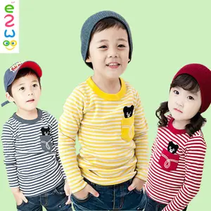 Children Unisex Woven Long Sleeve Undershirt Fancy T Shirt
