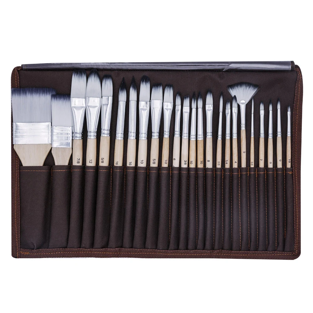 Artist Paint Brushes Set Multifunctional Nylon Paint Brushes for Acrylic Watercolor Oil Painting by Crafts for Beginners NA 24 Pcs Filbert Paint Brushes Set Artists and Students 