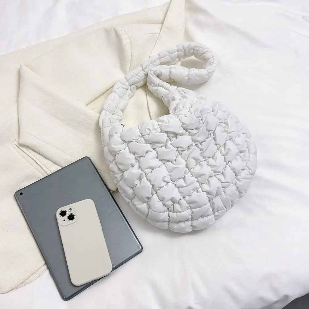 Larger  Fashion Puff Cotton Winter Puffer Bag Shoulder Women Handbag Puffer Quilted Women's Tote Bag Ladies Luxury Handbags