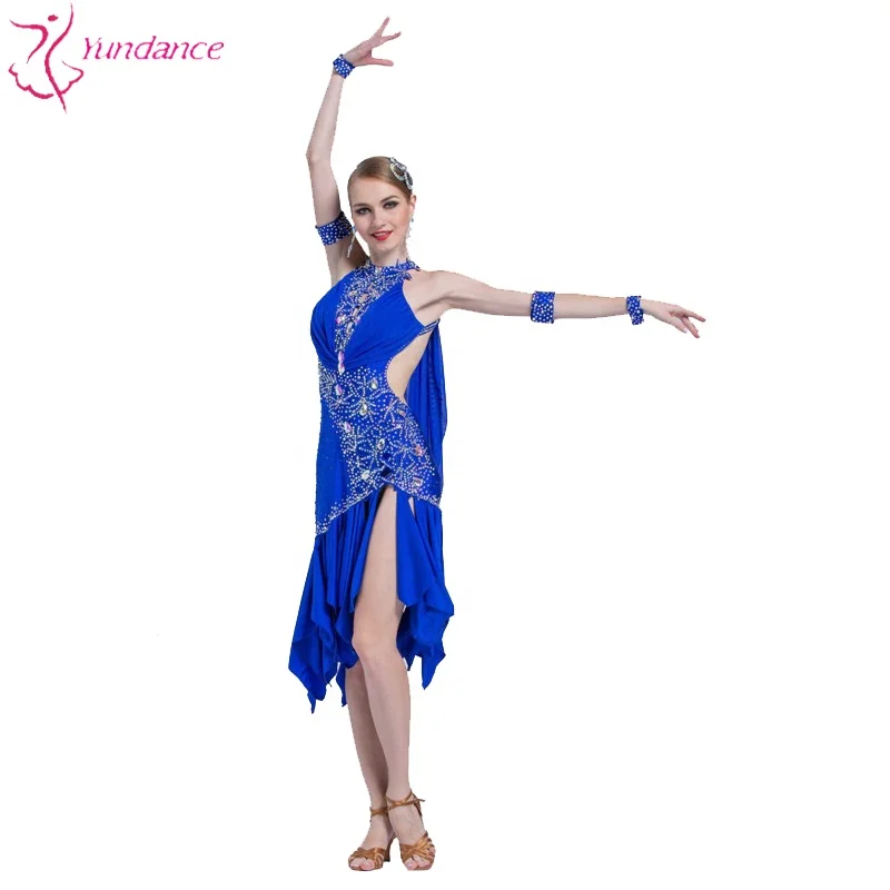 navy blue dress for baby girl inhzoy Womens Glitter Backless Contemporary Dance Costumes Royal Blue XL main image 1