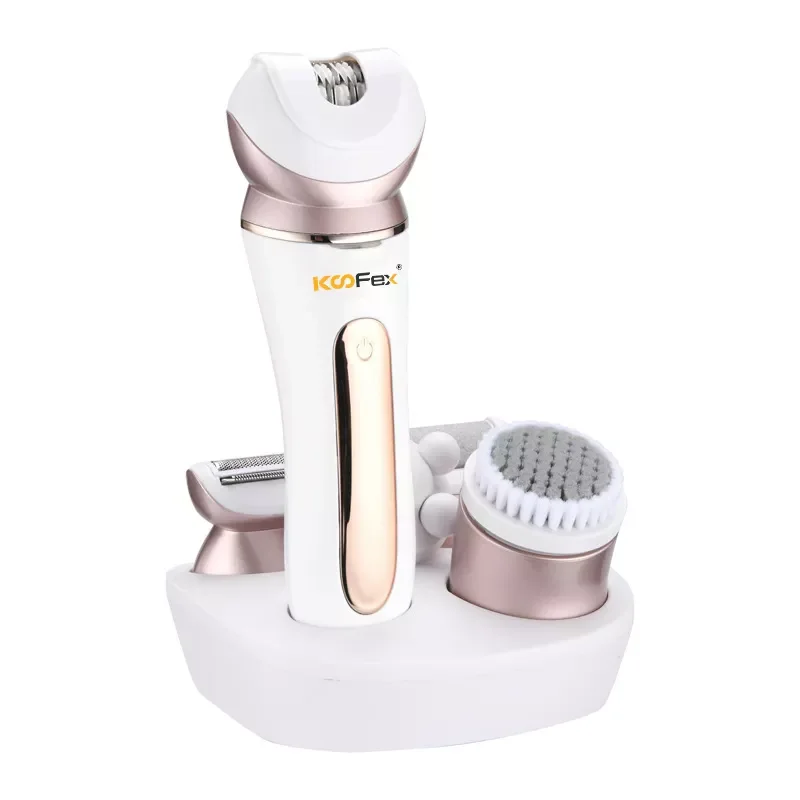 OEM/ODM многофункциональный 5 в 1 сменный головной инструмент для удаления волос водонепроницаемый USB Перезаряжаемый беспроводной Дамский эпилятор