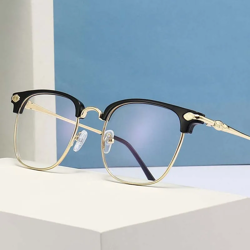Wholesale Popular Fashion Metal Anti Blue Blocking Glasses Optical