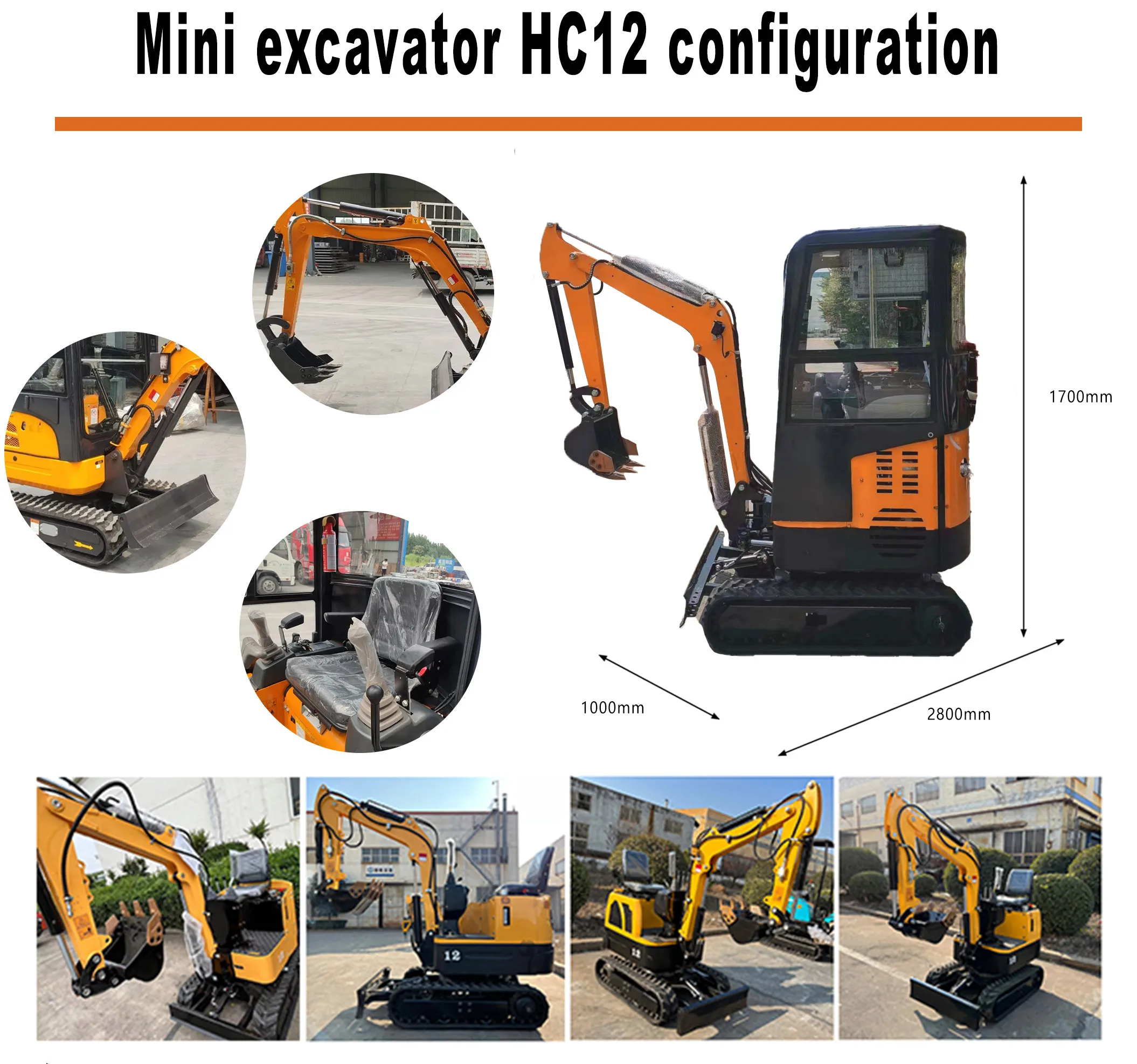 Free Shipping! Euro 5 Mini Excavator 0.8 1 Ton China Crawler Type