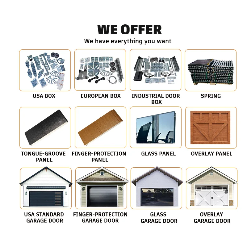 European Style Modern Sectional Garage Door Hardware Stainless Steel and Aluminium Accessories for Automatic Garage Door