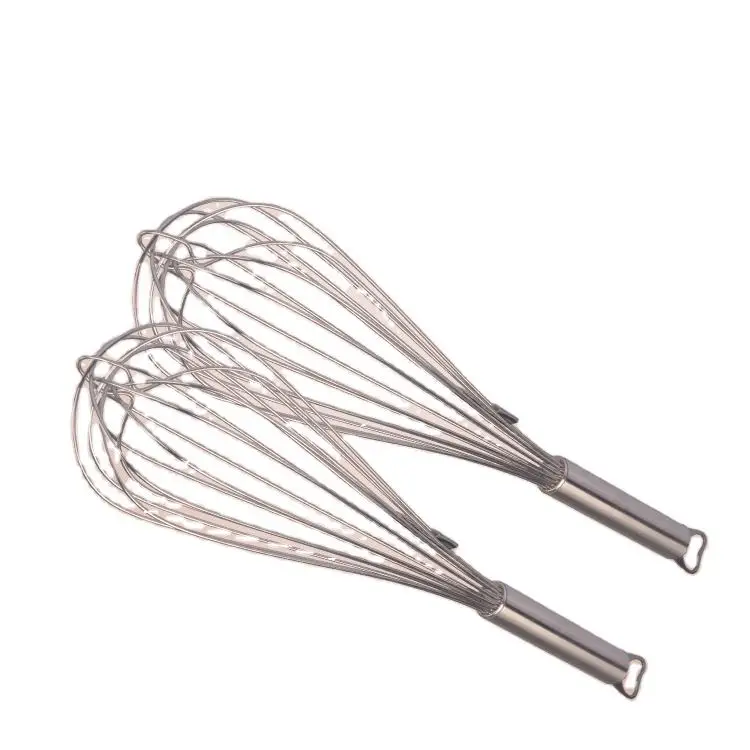 High Quality Kitchen Tool Metal Wire Stainless Steel Egg Stick Hand Movement Small Mixer Silica Gel Handle Egg Stick