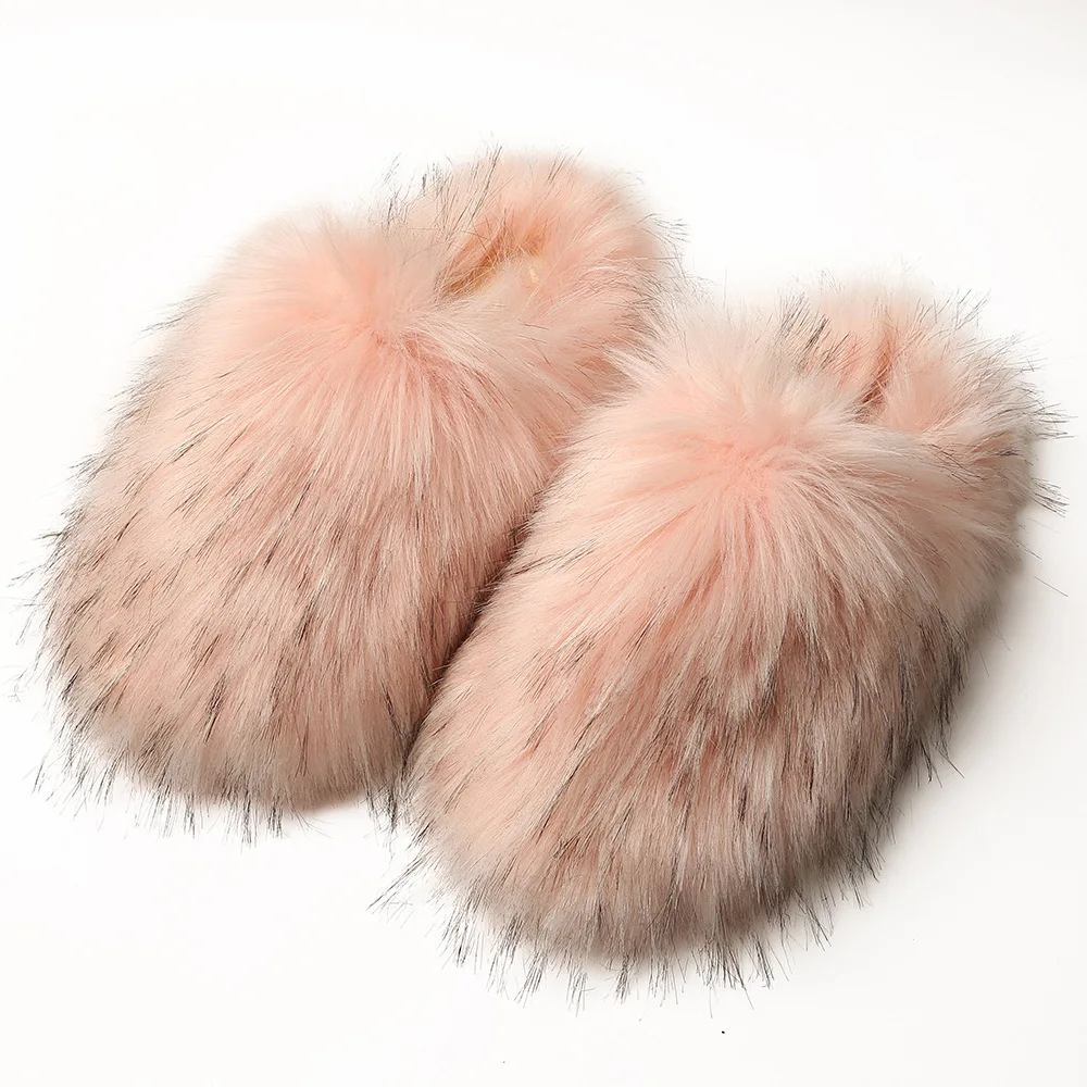 Luxury Fluffy Slippers For Women Plush Fur Slides Odm