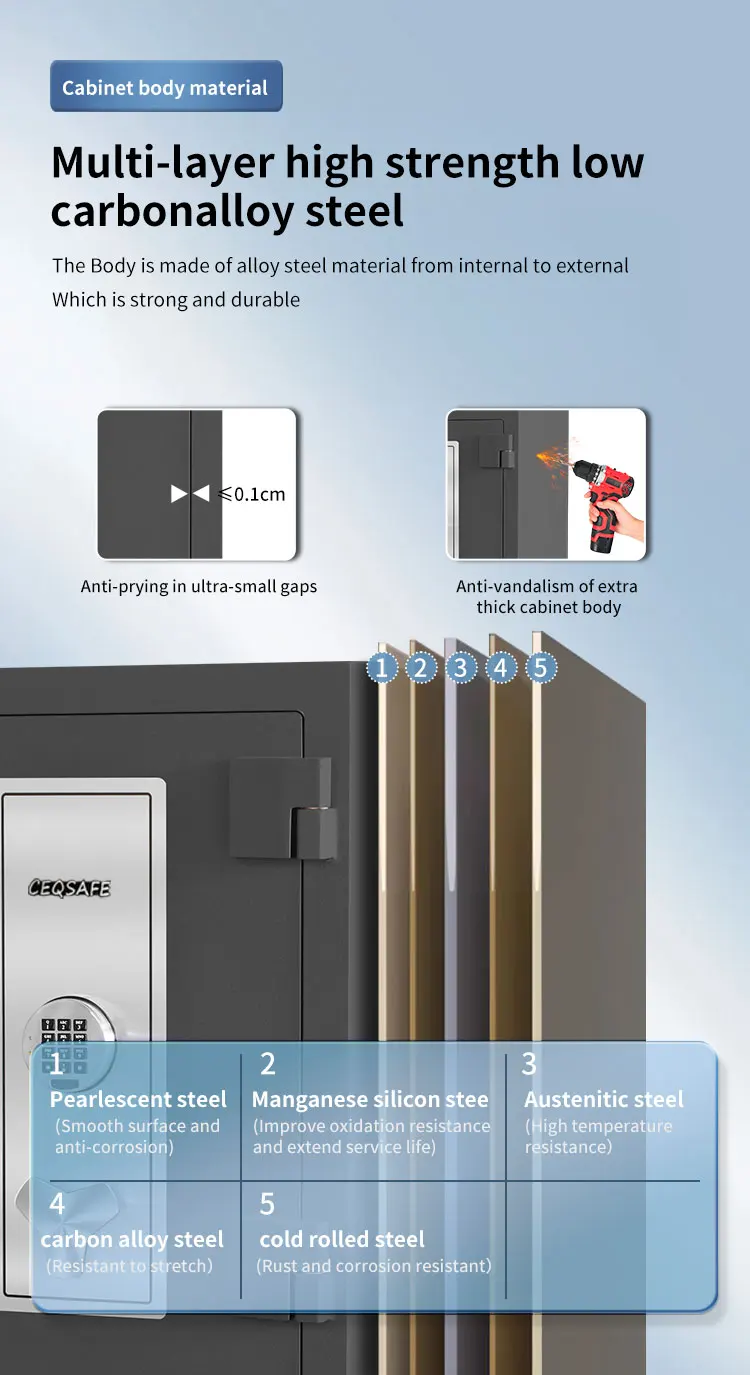 CEQSAFE Fireproof and Anti-theft Export Safe Jewelry Storage Safe Box Thickening Material supplier