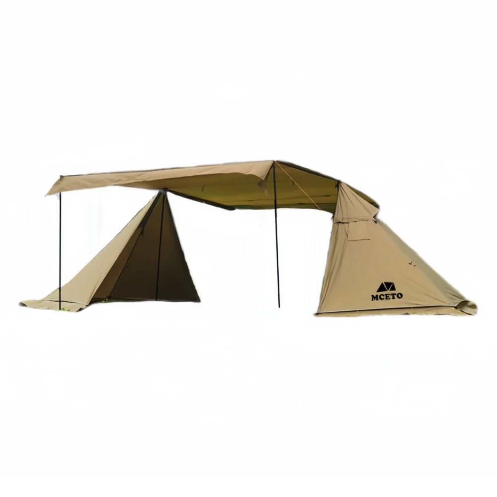 Silver Coated Oxford Waterproof Camping Tent with Stove Jack for