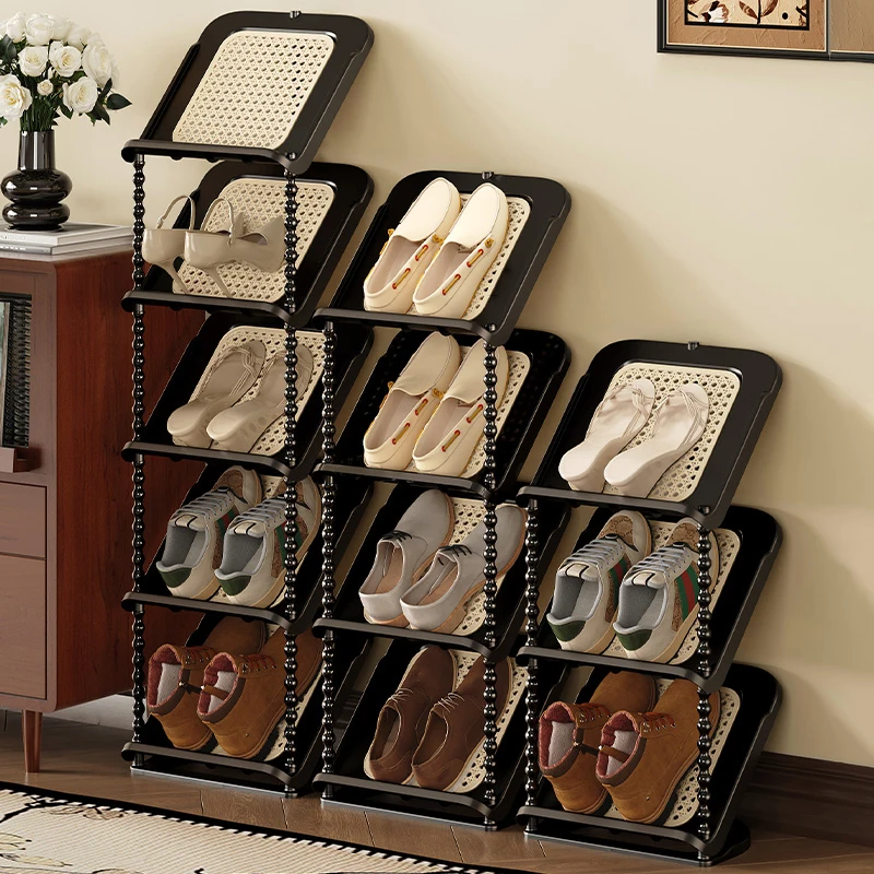 WANUO Βιντεοζώνη Πολύκλινη Ράφι Παπουτσιών Boho Στυλ Πλαγιά Οργανωτής Παπουτσιών για Είσοδο Ράφι Παπουτσιών από Πλαστικό