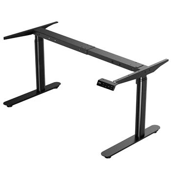 Dual motor 3 stages  2 legs square tube upright lifting electric height adjustable desk stand frame
