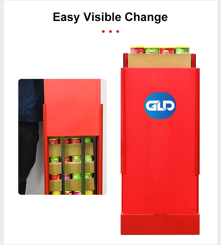 Customized Spring Loaded Auto Lift Display Beverage Spring Loaded Vertical Display Vender for Stores