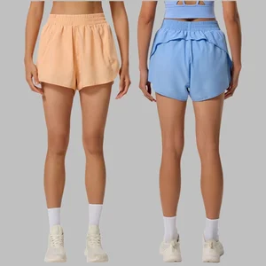 Custom Women High Waist Sports Yoga Pants Quick-Drying Breathable Outdoor Casual Running Shorts for Summer Loose Fit with Pocket