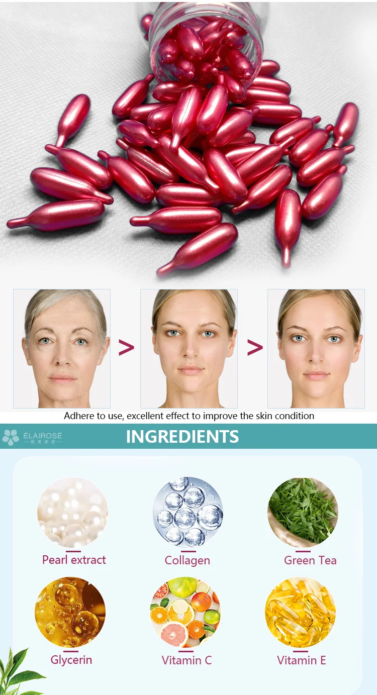 60 Capsules Vitamin E Oil Capsule Collagen Whitening Ve Essence Facial