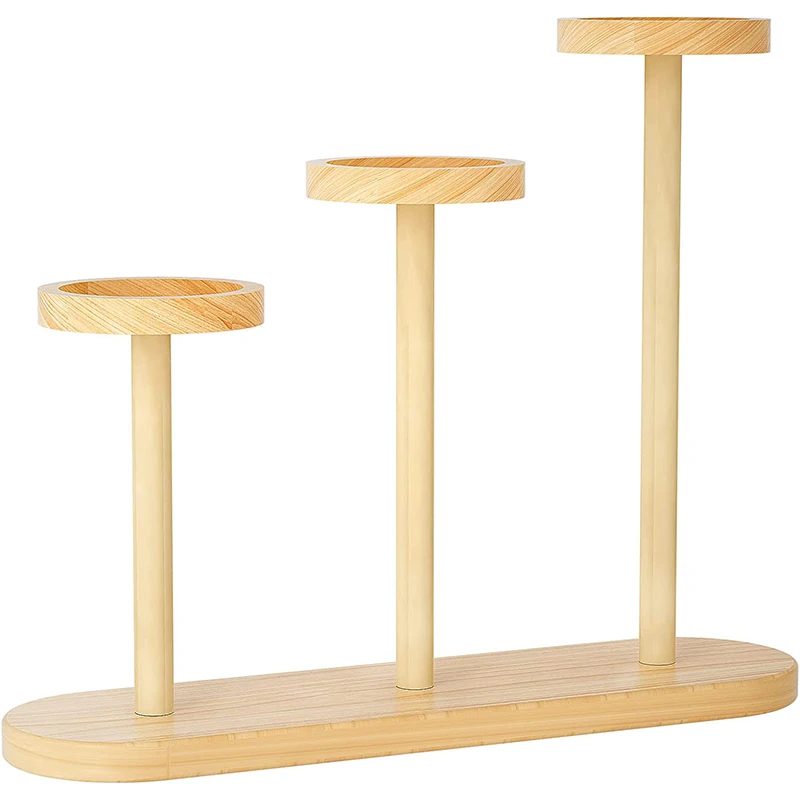 Деревянная подставка для растений деревянная украшена свежим и элегантным