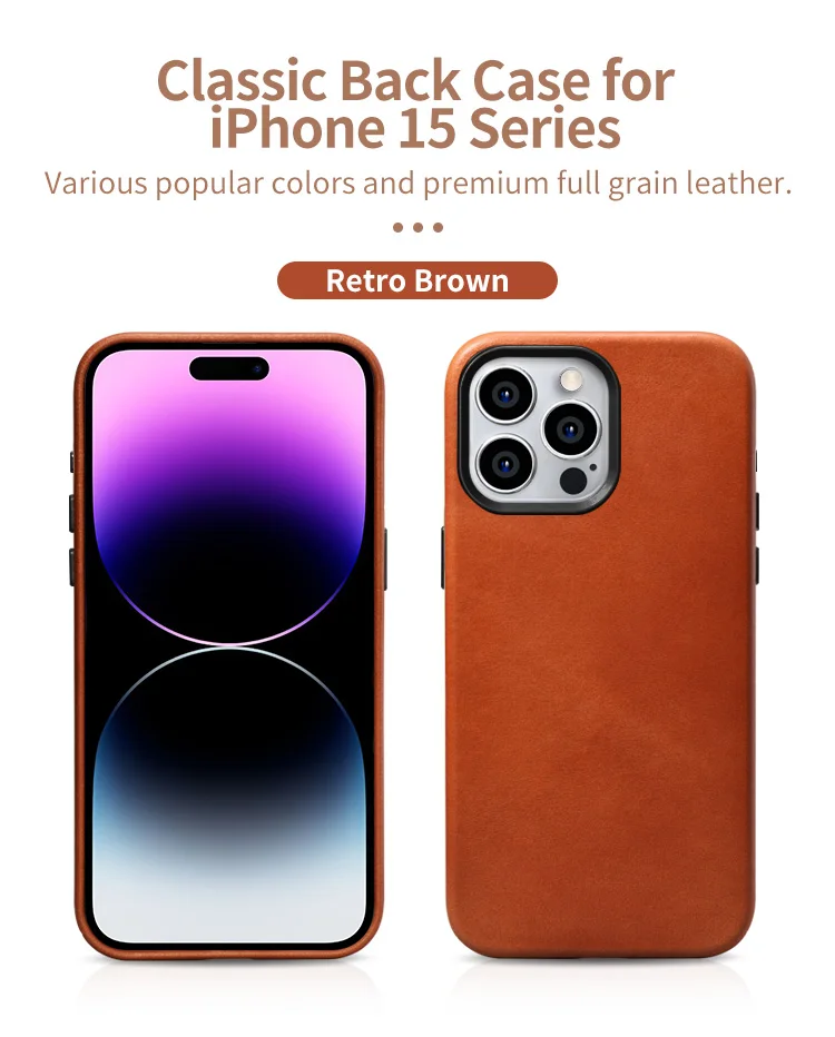 Icarer Oil Wax Leather Case For Iphone 15 Pro Max Case Cover Leather