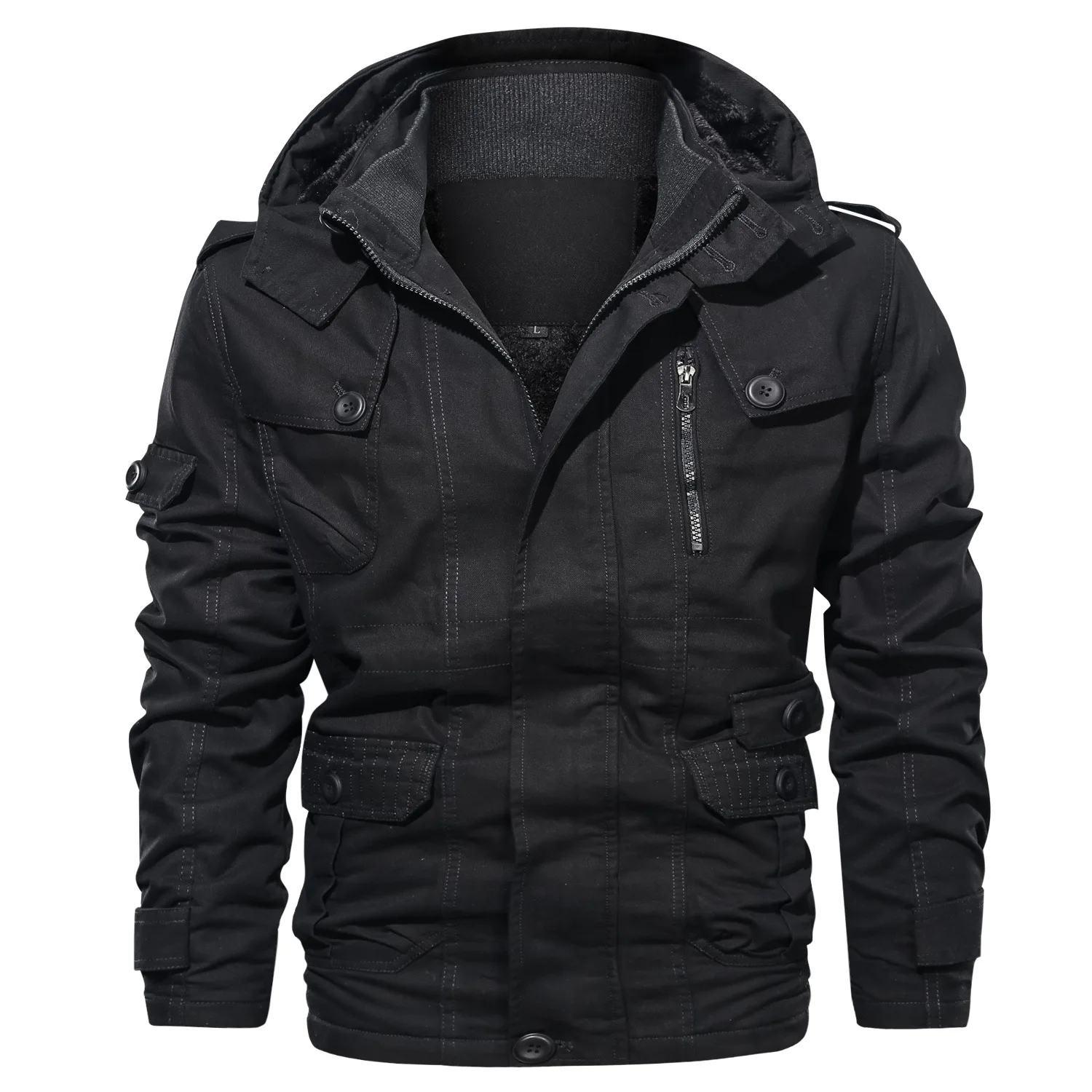 Men's Hooded Jacket Thicken Warm Fleece Winter Jacket For Men_voghion.com