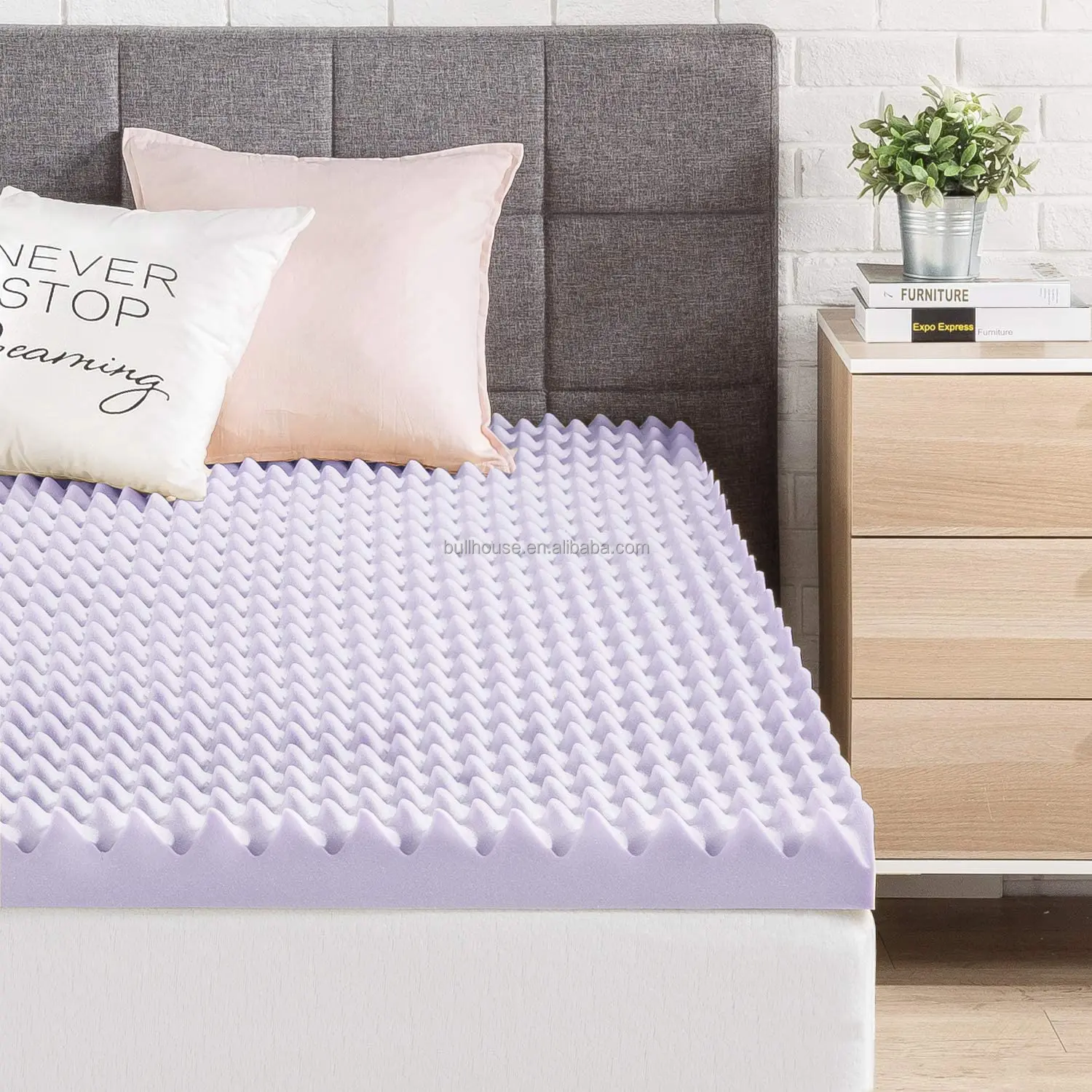 CertiPUR-US Certified Best Price Mattress 2 Inch Egg Crate Memory Foam Mattress Topper with Soothing Lavender Infusion ECMF-LV2T Twin 