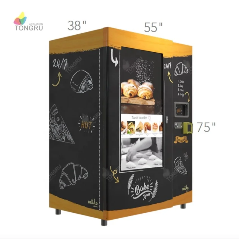 Automatic Food Bread Baking Vending Machines Fresh Baked Vending