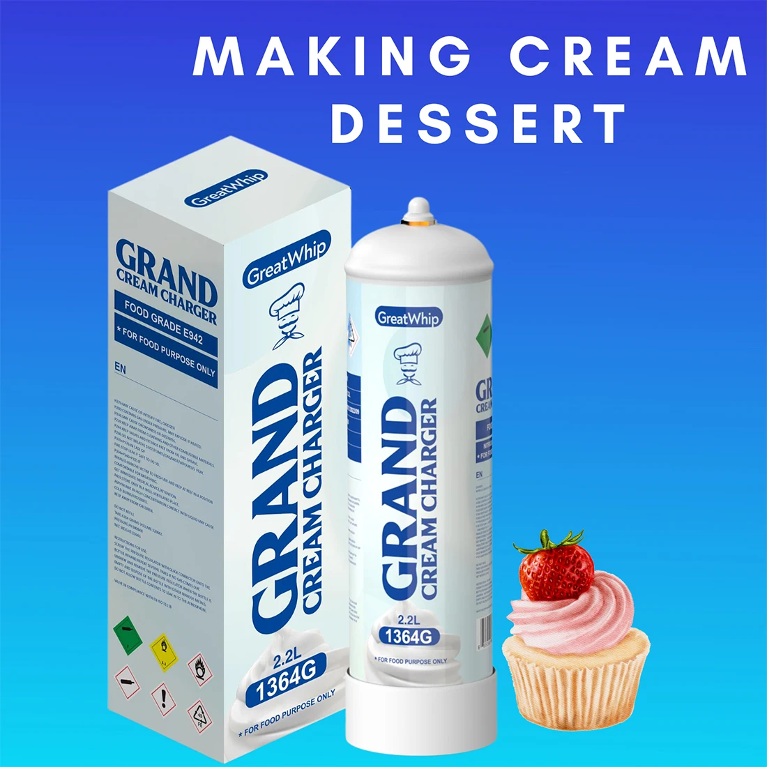 Greatwhip Flavour 2.2lwhipped Cream Charger 2.2 Wholesale Whip Cream