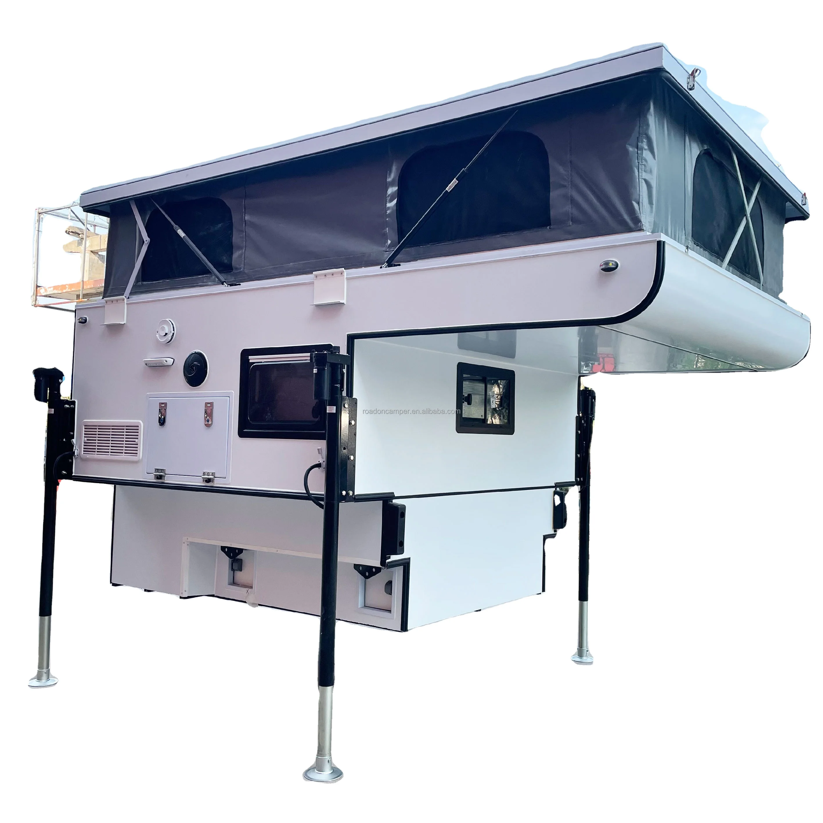 Slide on Style Truck Camper with Slide Out Kitchen and Interior Toilet for Pick up Truck